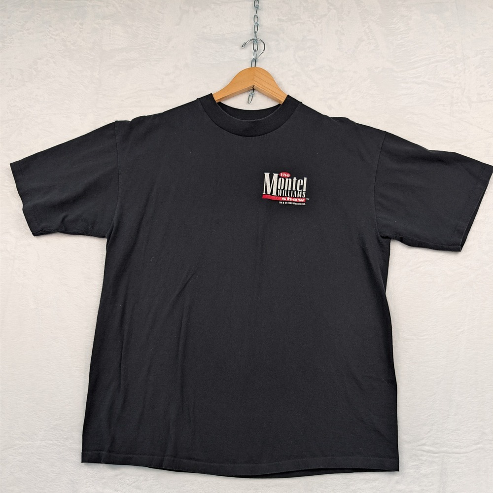 VTG  Montel Williams Show T-Shirt Mens XL Black Graphic Single Stitch USA 90s